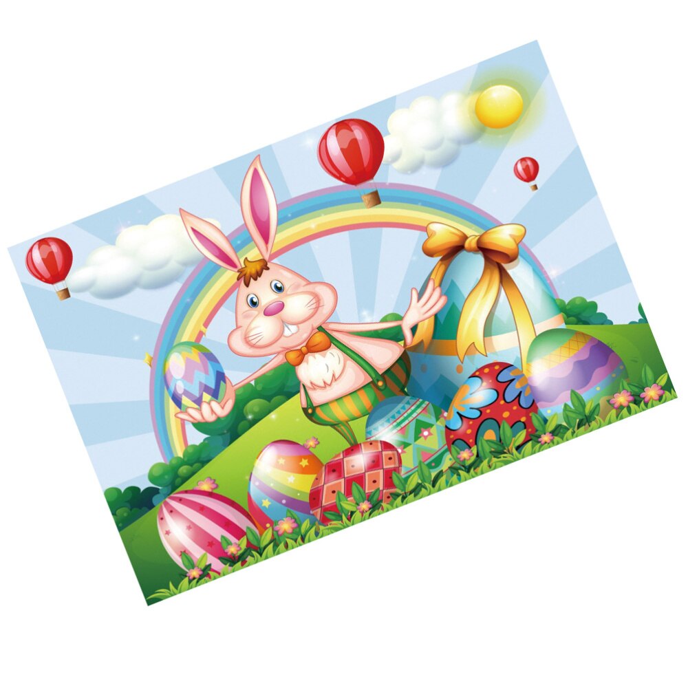 1Pc Cartoon Bunny Photo Background Easter Eggs Wall Backdrop for Photography