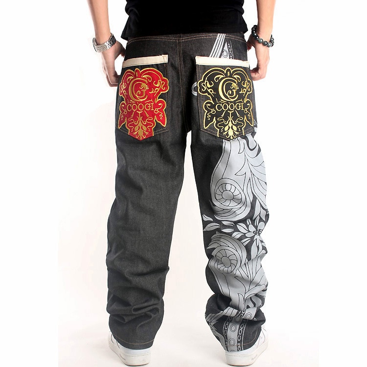 2019 calças de Brim Dos Homens Novos da Marca Hip Hop Skate Homens Calças de Ganga Largas Calças Jeans Denim Calças Casual Solta Calça Jeans Hiphop Rap tamanhos grandes