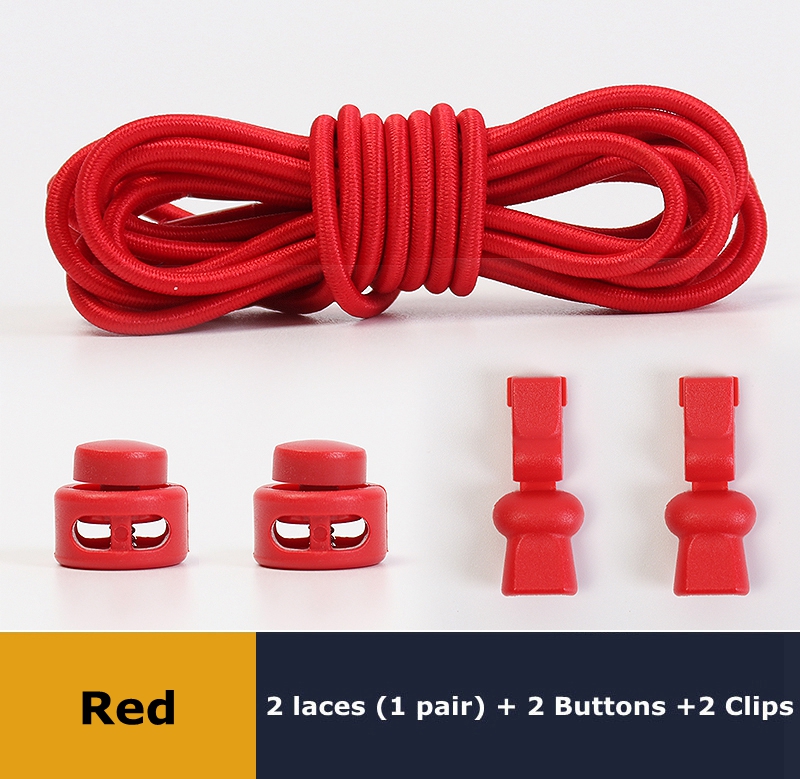 No Tie Shoelaces Round Elastic Shoe Laces Plastic Snap Lock Suitable For All Shoes Adult Children Walking Sports Lazy Lace