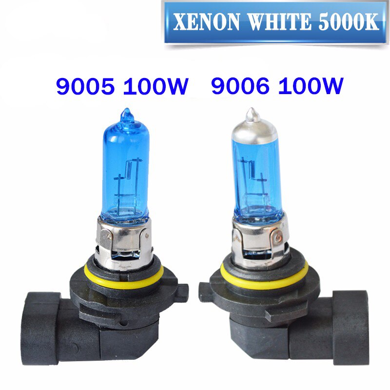 Hippcron bulbo blanco de cristal de cuarzo oscuro halógena azul lámpara faro coche H1 H3 H4 H7 H8 H9 H11 9005 HB3 9006 HB4 100W 5000K