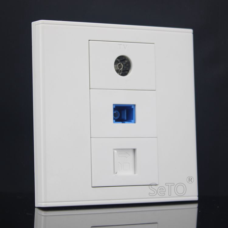 SeTo 86 Type Optische SC + RJ45 Cat5e Netwerk + TV Muur Plaat Socket Keystone Faceplate