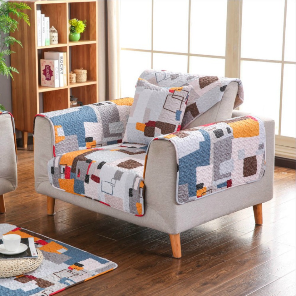 100%  katoenen bankhoezen in europese stijl, antislip, elastisch, 4 seizoenen, universele bankhoes, stretchhoes, bankhanddoek