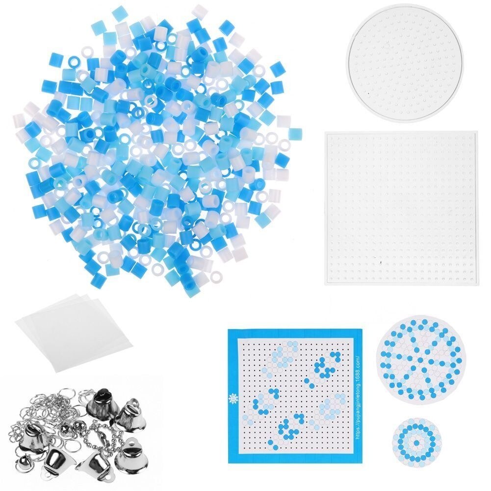 3 stil drømmefanger windbell 5mm hama perler med skabeloner tilbehør til børn 3d puslespil pædagogisk legetøj: Blå
