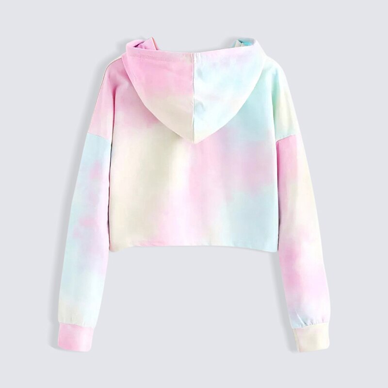 Mujeres Tie Dye sudaderas con capucha ropa Oversized estampado de manga larga con capucha Tops coreana suelta Pullover mujer Casual sudadera