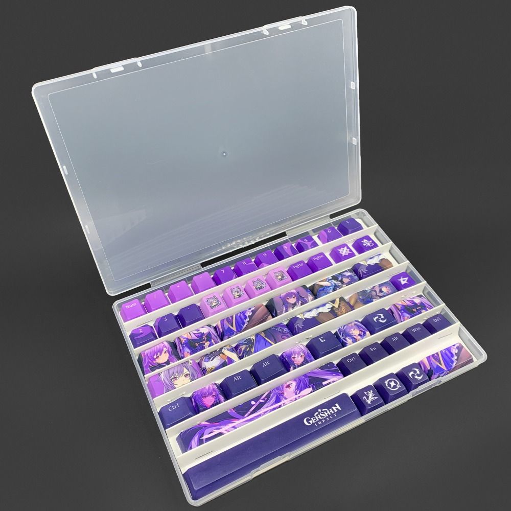 Dustproof PC Keycaps Storage Box 77 1U Keys Waterproof Clear Keycaps Case Stackable Universal Keyboard Keycaps Tray