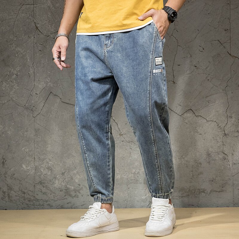 46 44 42 Men's Jeans Plus Size Cotton Hip-hop Streetwear Harem Denim Pants Spring Summer Brand Loose Casual Trousers: Asia M-30