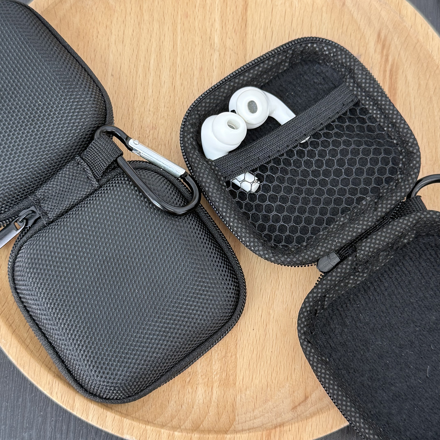 Estuche protector para auriculares, bolsa dura de transporte EVA con caja de gancho para auriculares, accesorios para tarjetas de memoria, funda protectora a prueba de golpes