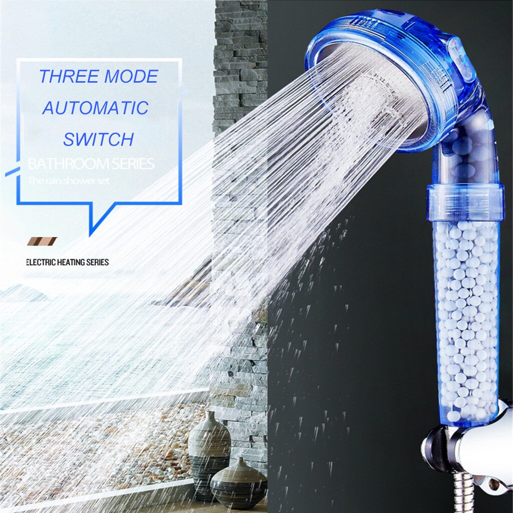Negative Ionic Filtration Shower Head Three Mode Stone Powerfull Boosting Spray Bath Handheld Shower Head 3.31