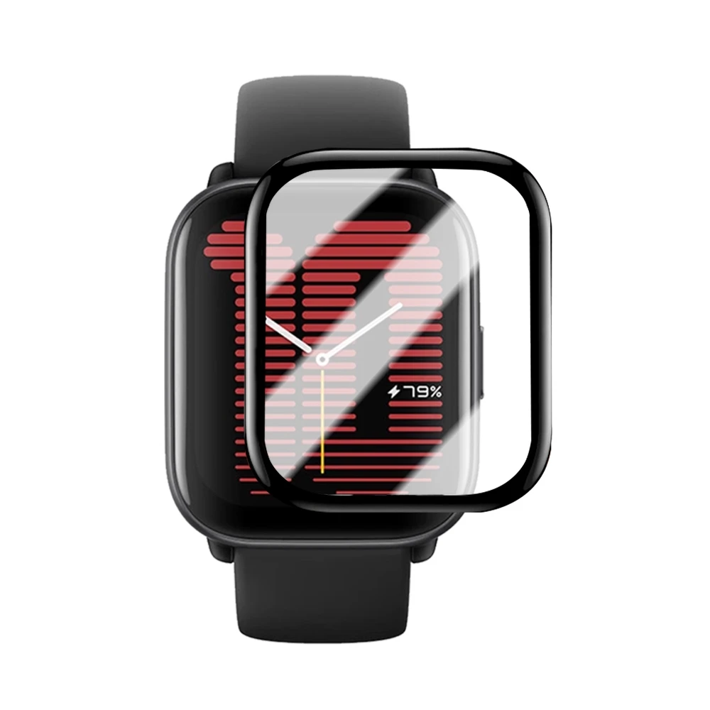 Flexibele schermbeschermer met volledige dekking voor Amazfit Active Anti-kras horlogeaccessoires voor Amazfit Active HD-beschermfolie: WHITE