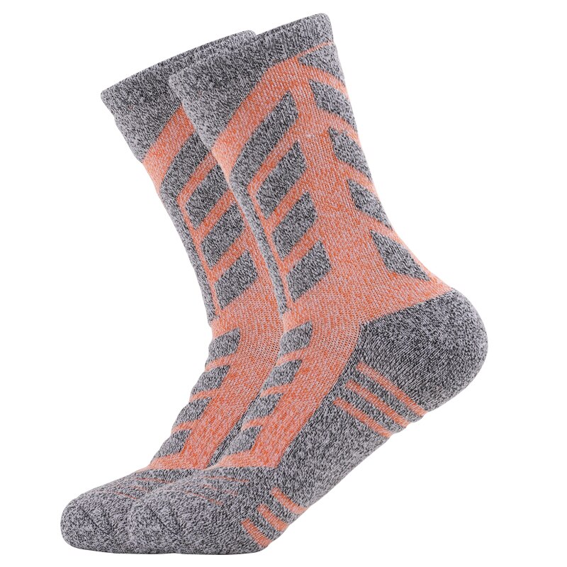 Women's Wick Thick Cushion Cotton Crew Skiing Socks Sports Athletic Hiking Socks Winter Warm Socks For Women 2 pairs: Orange / M (EU 35-38)