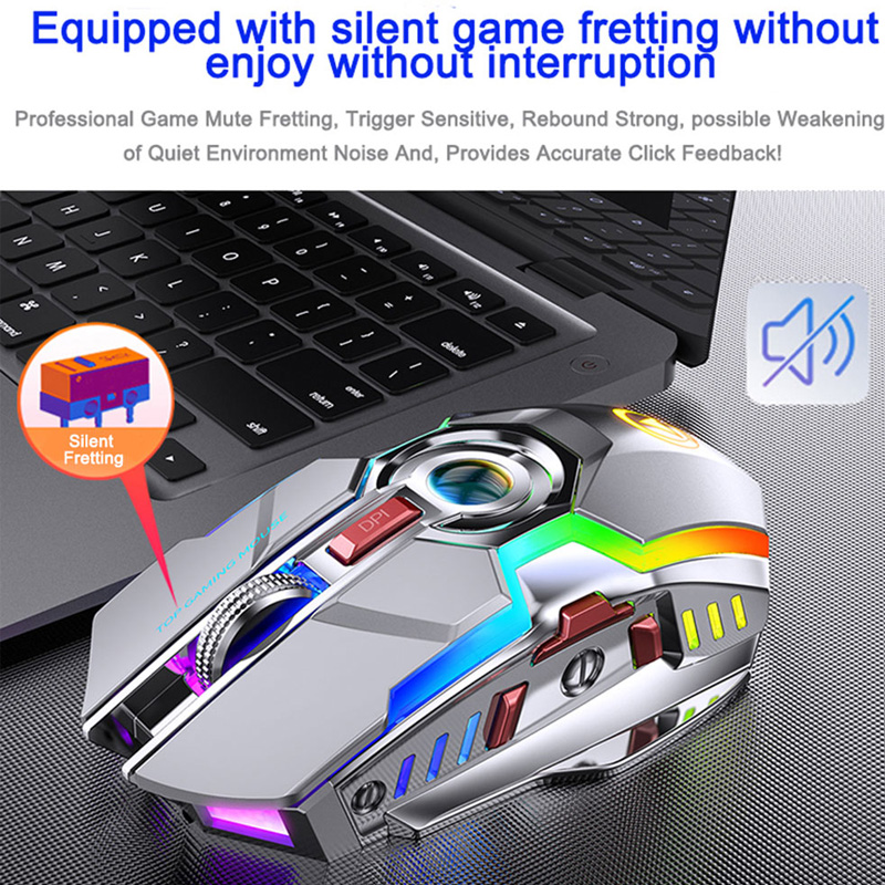 Gaming Muis Oplaadbare Draadloze Muis Stille 1600 Dpi Ergonomische 7 Toetsen Rgb Led Backlit 2.4G Usb Optical Voor Laptop computer