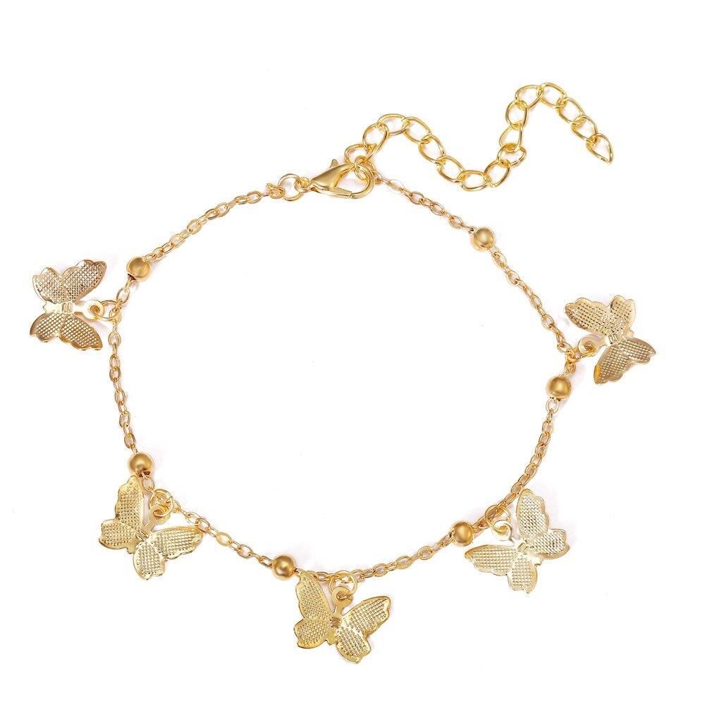 Tobillera con forma de mariposa para mujer, joyería para el pie, pulsera descalza para la playa, correa para el tobillo, accesorios de joyería bohemios: A Butterfly Anklets
