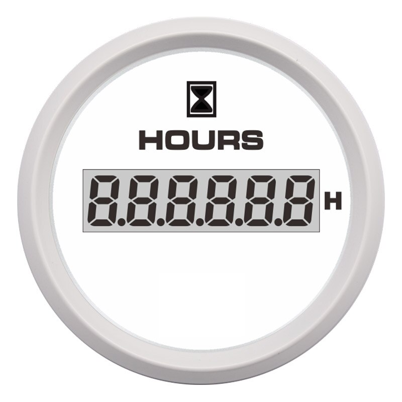 52mm Hour Hourmeter Digital Hour Meter Gauge Counter for Marine Boat Engine 0-99999.9 Range 316L Bezel with 7 color LED backligh: WW