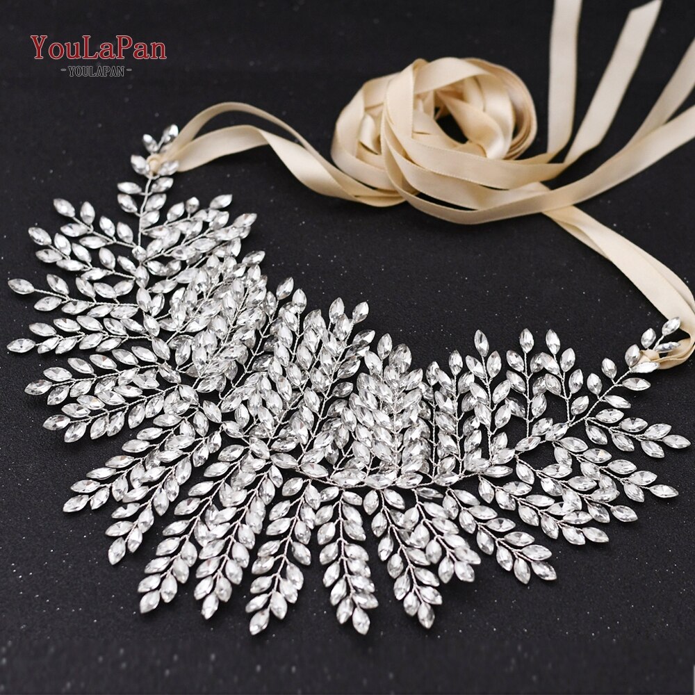 Youlapan  sh238- s bröllop sten bälten för kvinna damer bälte för klänning glitter bälte rhinestone bälte skärmar kvinnors juvel bälte: Champagne