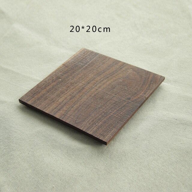Bread Wood Plates Black Walnut Rectangle Square Wood Pan Plate Fruit Dishes Saucer Tea Tray Dessert Dinner: 20x20CM