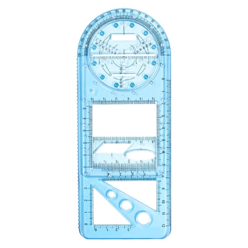 Geometric Drawing Template Measuring Tool for Artist Student Pattern Maker DIY for Kids Adults Durable: Blue1