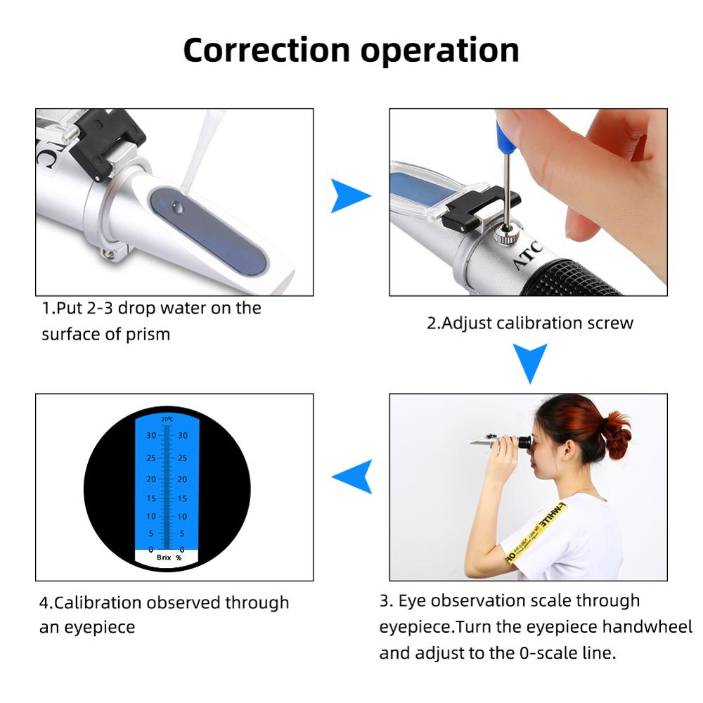 Refractometer sugar degree meter saccharimeter cutting fluid density Concentration meter 0-32% brix with black