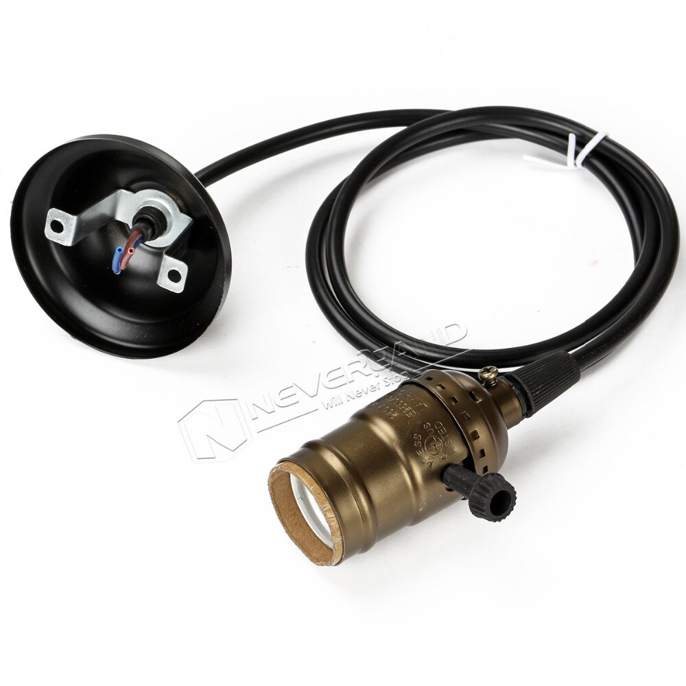 Base de enchufe de rosca para lámpara Base de lámpara Retro, soporte Edison, Bombilla colgante con cable de interruptor, E27 110V/220V