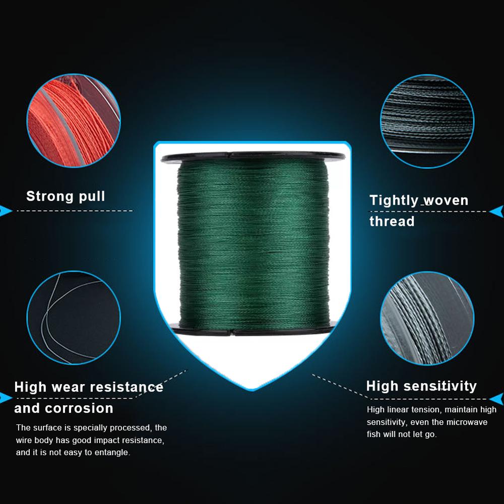 Línea de caballos Dali de 300m, línea de Pe, cable trenzado de 4 hebras, línea de pesca japonesa de multifilamento, líneas de pesca súper fuertes, Multi-Fila