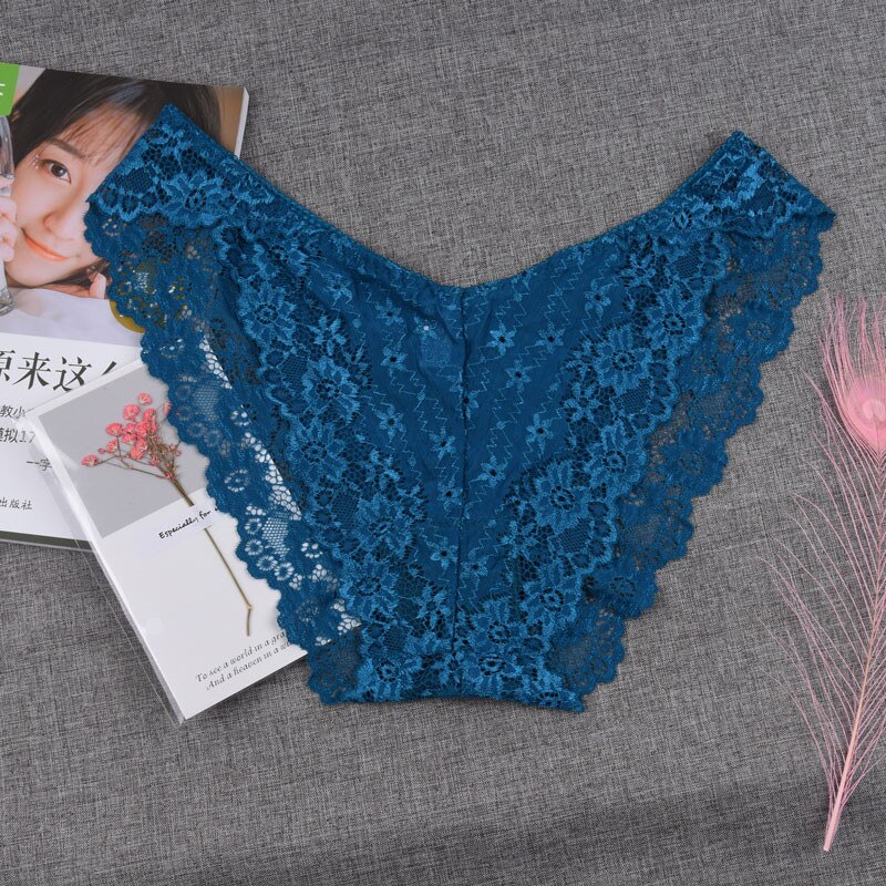 Plus Größe M L XL XXL Frauen sexy Höschen Spitze V-Schnur Unterhose Riemen G-Schnur Dessous Unterwäsche niedrig- aufstieg Höschen: Blau / XXL