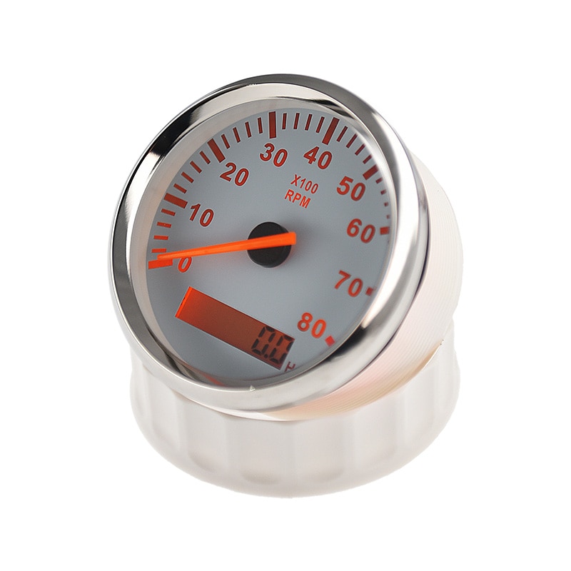 8000 rpm Boat Tachometer RPM Tacho Hour Meter 85mm Car Marine Tacho meter Gauge Diesel &amp;Gasoline Engine RPM Gauge 12V/24V