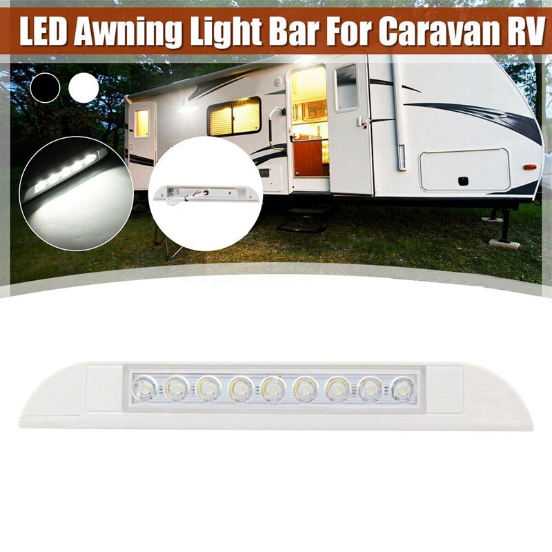 Tira de luz LED para toldo Exterior, lámpara impermeable de 256mm para caravana, autocaravana, color blanco, 3x9 LED, 12V, 24V