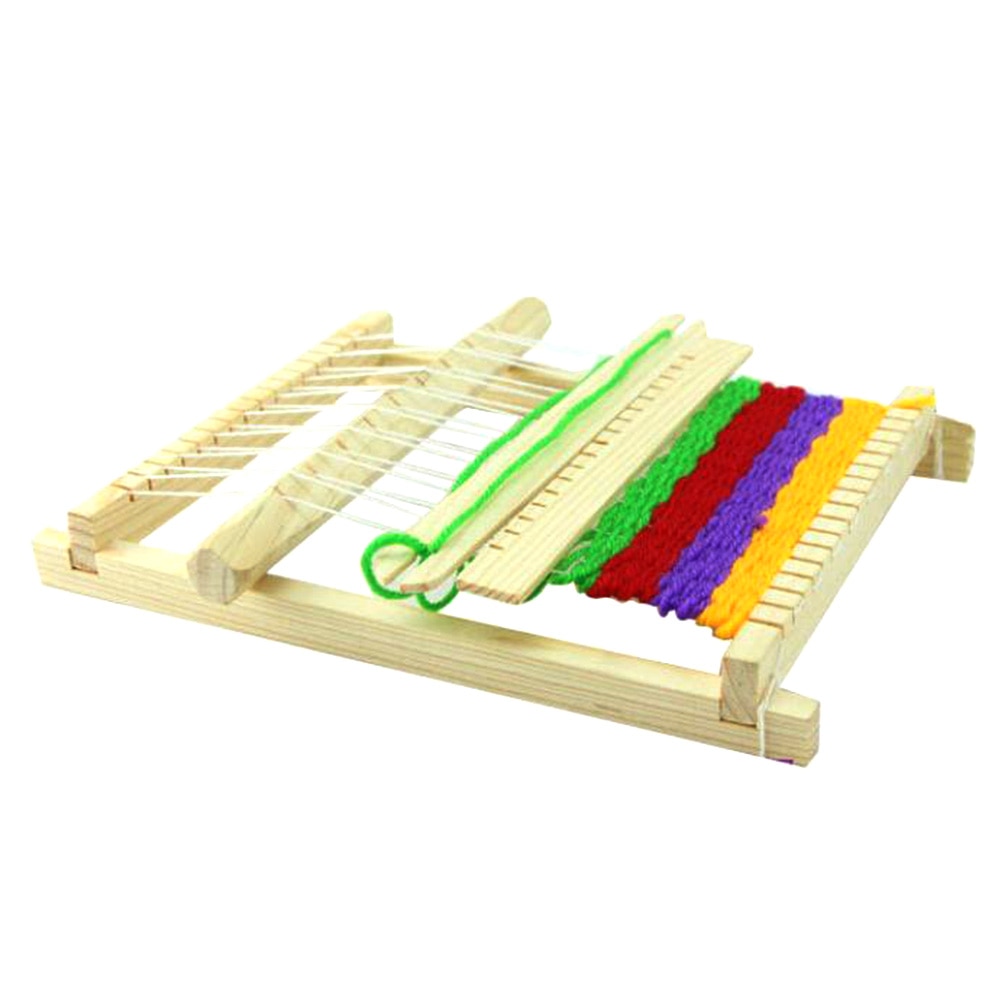 Kids Diy Traditionele Houten Weaving Loom Craft Garen Hand Breien Machine Intelligentie Ontwikkelen Educatief Interactief Speelgoed