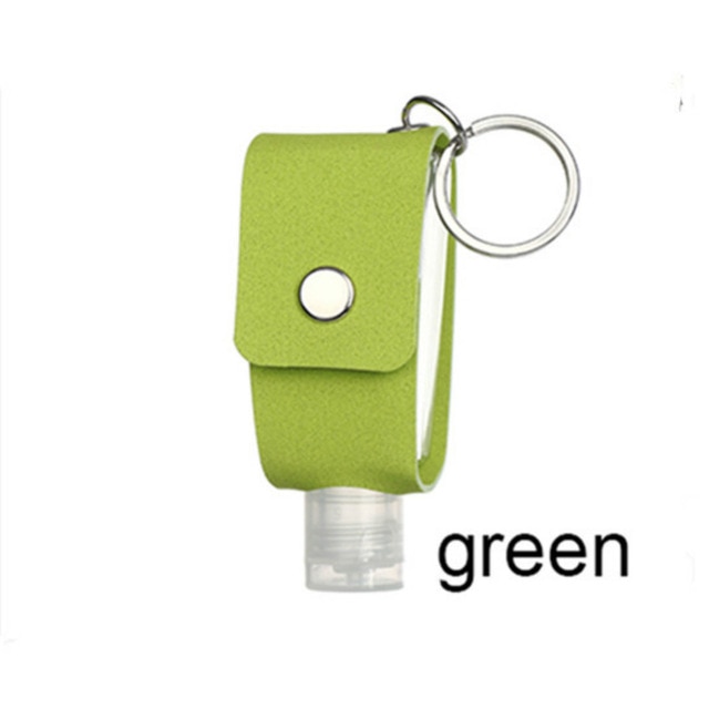 30ml Travel Portable Hand Sanitizer Bottle Keychain Holder Reusable Bottle Hand Washing Gel Storage Bottle With Keychain Carrier: Green
