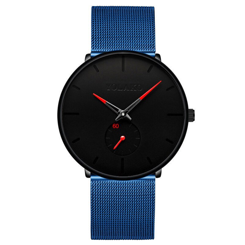 Nowa sława mężczyźni ultra cienkie zegarki męskie siatka ze stali nierdzewnej zegarek męnarty biznes zegarek kwarcowy na co dzień Relogio Masculino zegarek