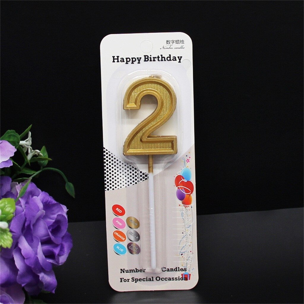 Glitter Talking Tables Number Candles Gold Number 0-9 Birthday Party Candle Cake Home Decoration Accessories Украшение Комнаты#: B