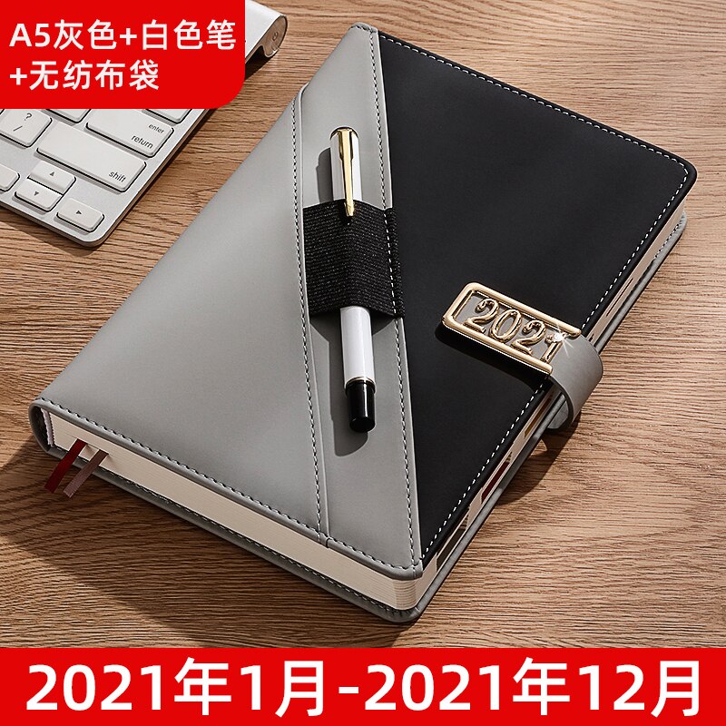 Agenda Schedule Organizer Diary Planner Notebook And Journals Daily Business Office Weekly Monthly A5 Notepad Stationery: A5 - gray