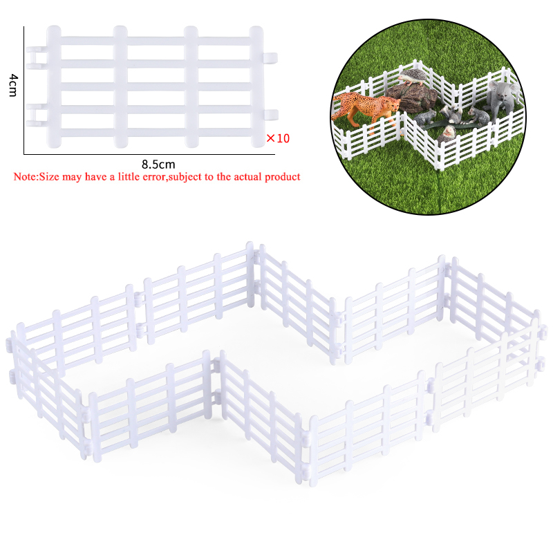 Oenux Simulatie Boerderij Hek Scène Speelgoed Bomen Huis Boer Eenhoorn Dieren Model Miniatuur Ambachtelijke Woondecoratie Schattige Kindercadeau: WHITE