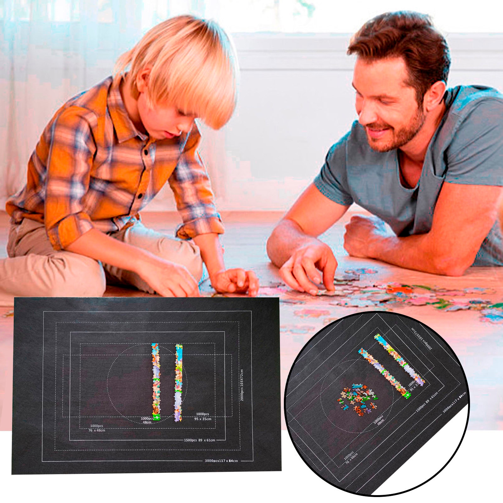 Puzzels Mat Jigsaw Roll Voelde Mat Speelkleed Puzzels Deken Voor Tot 3000 Stuks Puzzel Accessoires Draagbare Reizen Opslag tas