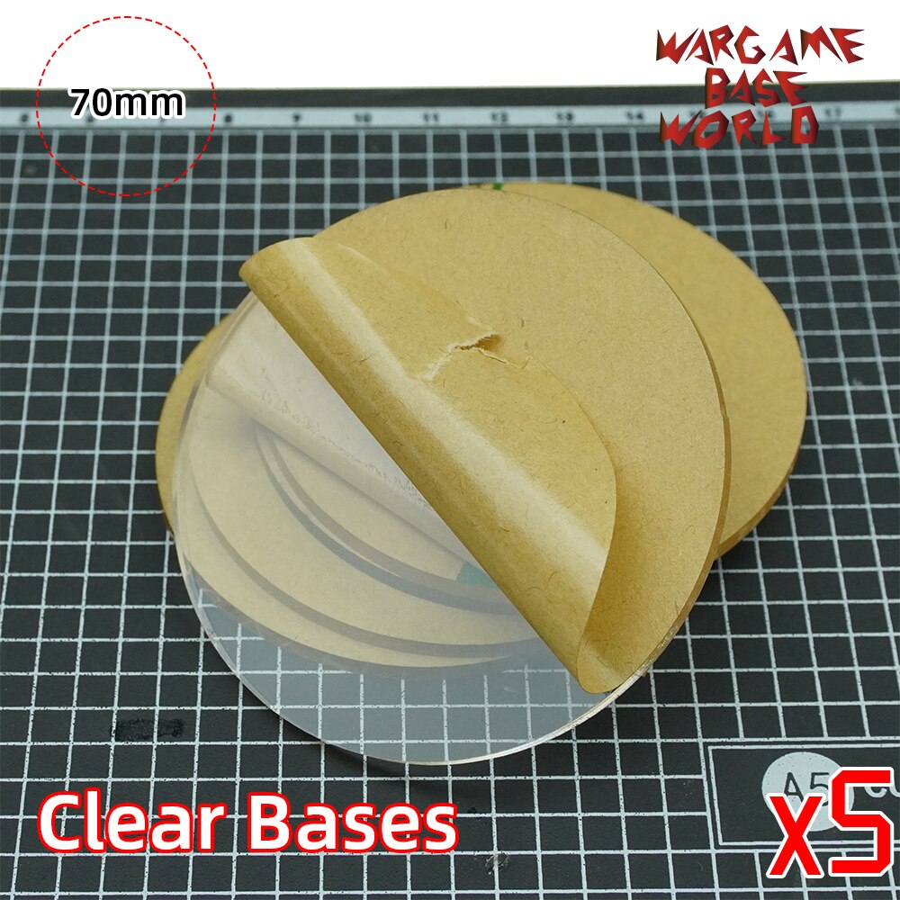 70 Mm Ronde Clear Bases Transparant/Clear Bases Voor Miniaturen: 5 bases