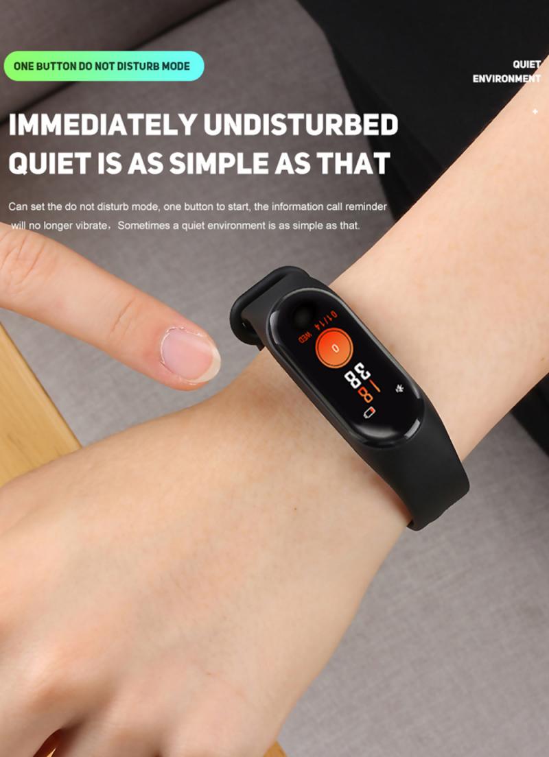 Fitness Horloge M3 Band, Smart Bloeddruk Armband Polsband Tracker, Hartslag