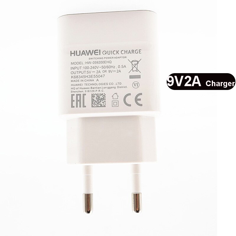 Huawei Originele Lader 5V/2A 9V/2A Usb Snel Opladen Voor Huawei P8 P9 Plus Lite honor 8 9 Mate10 Nova 2 2i 3 3i Originele Lading: Only 9V2A Charger