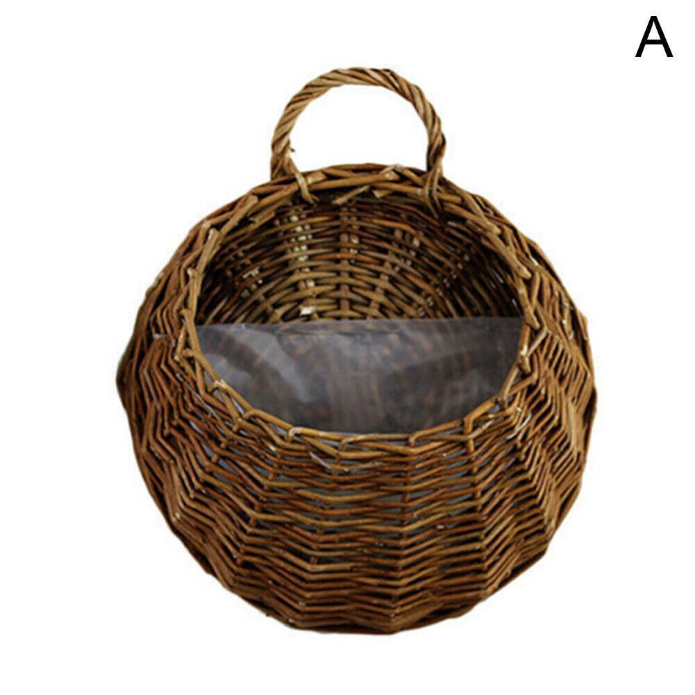 Plantenvlechtwerk wandhanger bloemenmand groot formaat handgemaakte huispot rustieke rotan wilgen vogelmanden bloempot nestdecoratie  b5 w 6: A