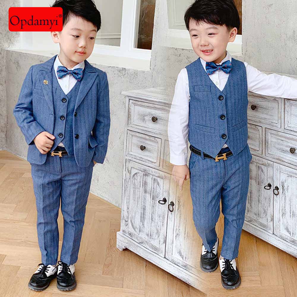 Guttedrakter barn fritidsdress 3- deler dress for gutt bryllup dress bursdagsfest gutt engelsk herredress