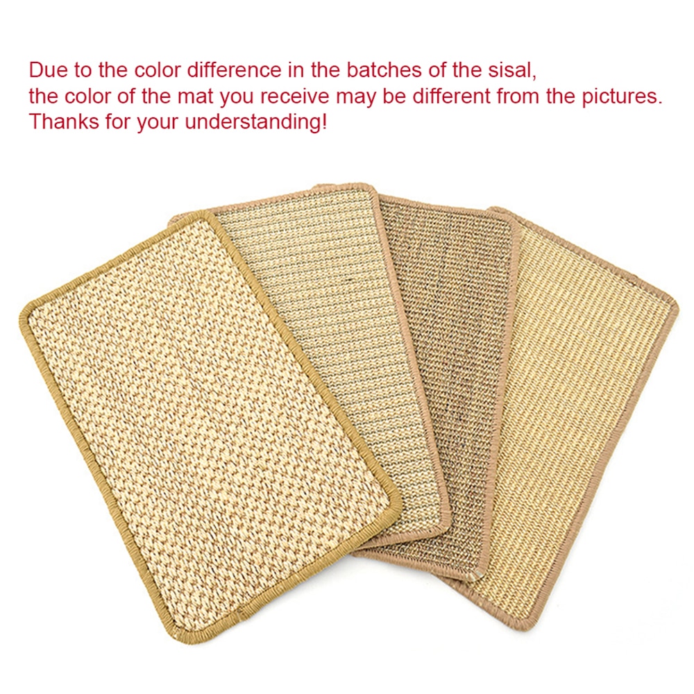 Natuurlijke sisal kattenkrabmat krabpaal kattenkrassen bescherming meubels krabplank willekeurige kleur