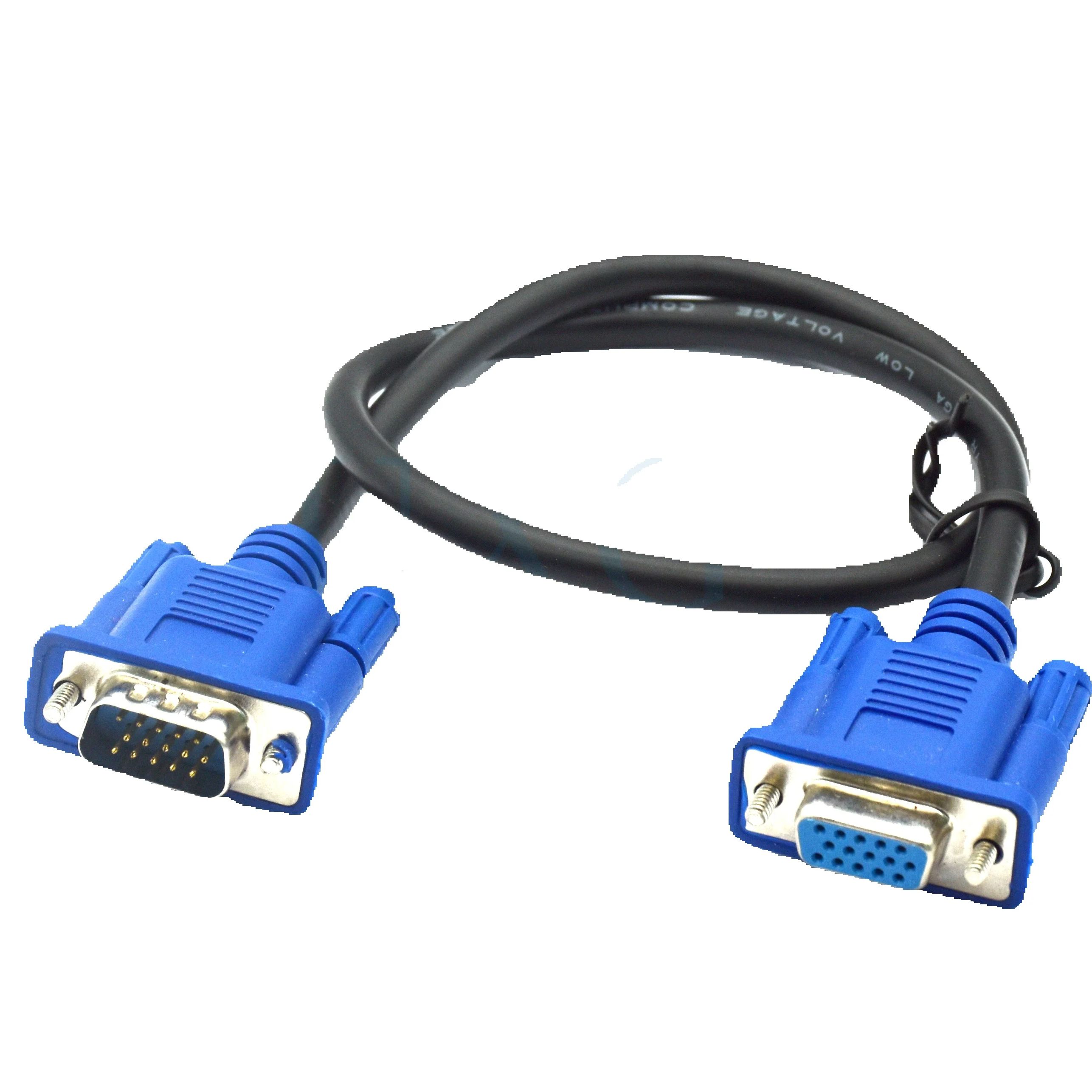 0.3m 1.5M 3m VGA Naar VGA Kabel 15 Pin Man Op Man Vrouw Uitbreiding Converter Kabel voor Computer monitor Projector PC TV Adapter