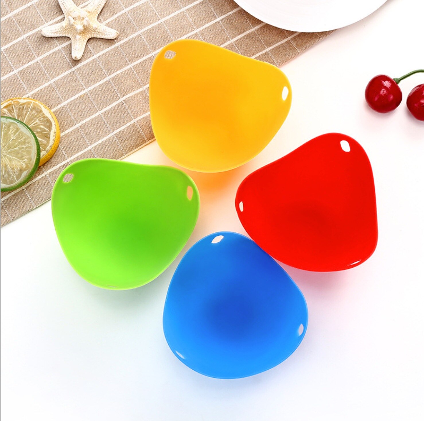 4 Colors Of Silicone Egg Cooker Food Grade Egg Steamer Egg Holder High Temperature Resistant Environmental Protection Non-toxic