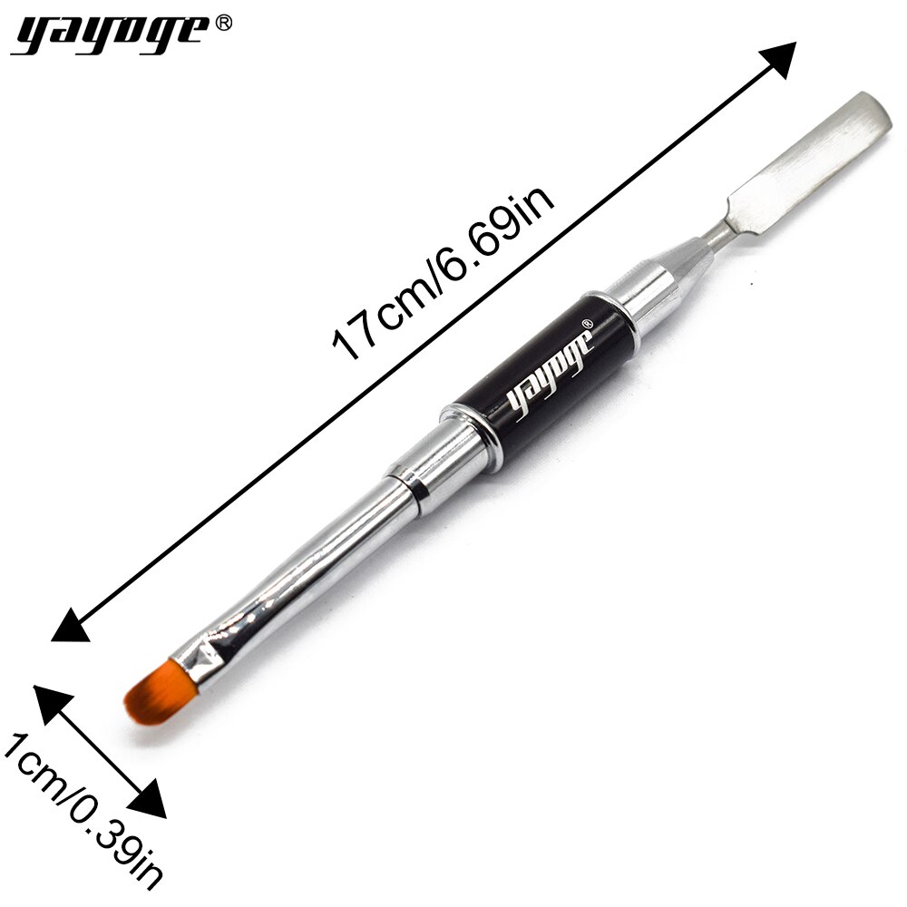 Yayoge-extensions d'ongles en polygel UV, outil à 2 usages, Double extrémité strass