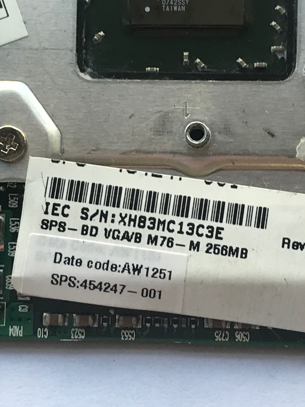 454247-001 pour carte graphique vidéo hp 8510p 8510w VGA 216mjbka15fg