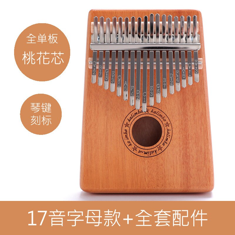 Kalimba 17 tasti Thumb Piano strumenti musicali in legno di alta qualità Mbira Body con libro di apprendimento Kalimba Piano regalo di natale: alphabet