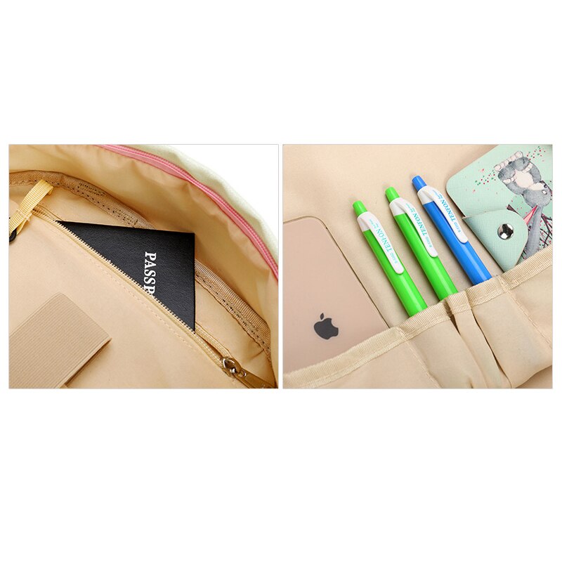 3 Teile/satz Schule Taschen für Teenager Mädchen Rucksack Frauen Regenbogen Gradienten Wasserdichte Oxford Schul Verbund Tasche