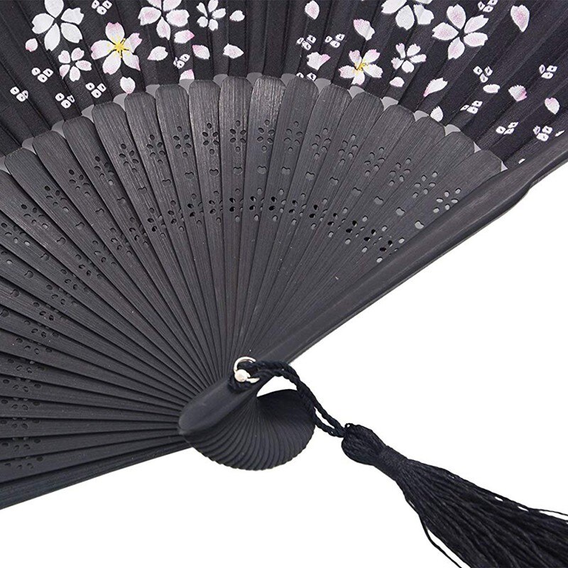 Charmante Elegante Moderne Vrouw Handgemaakte Bamboe Zijde 8.27 Inch (21 Cm) Folding Pocket Purse Hand Fan, inklapbare Transparante Hold