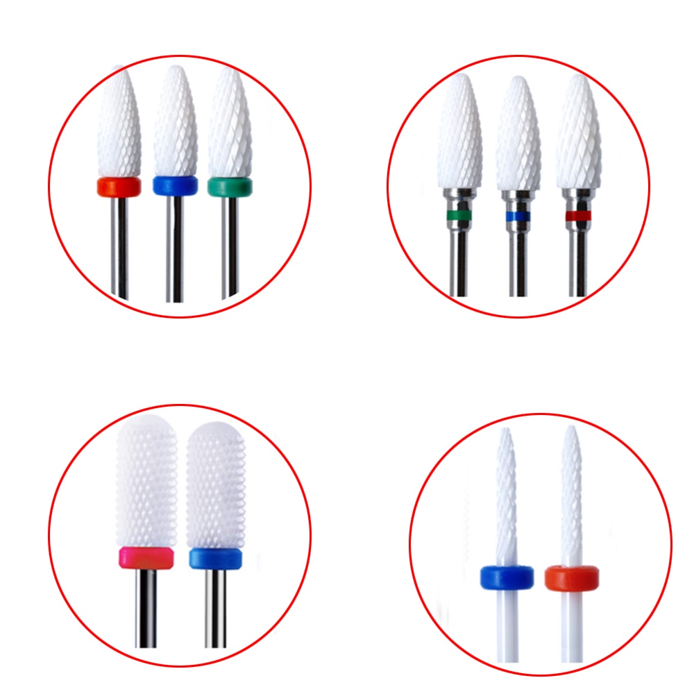 Jewhiteny-Fresa eléctrica de cerámica para limpieza de cutículas, fresa rotativa para manicura, torno de uñas para pedicura, accesorios