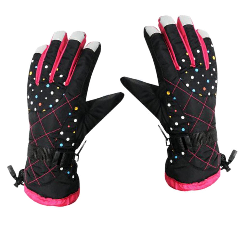 Inverno à prova dwindproof água à prova de vento luvas de neve esqui quente dedo cheio luvas de esqui para a motocicleta ao ar livre ciclismo crianças: Black