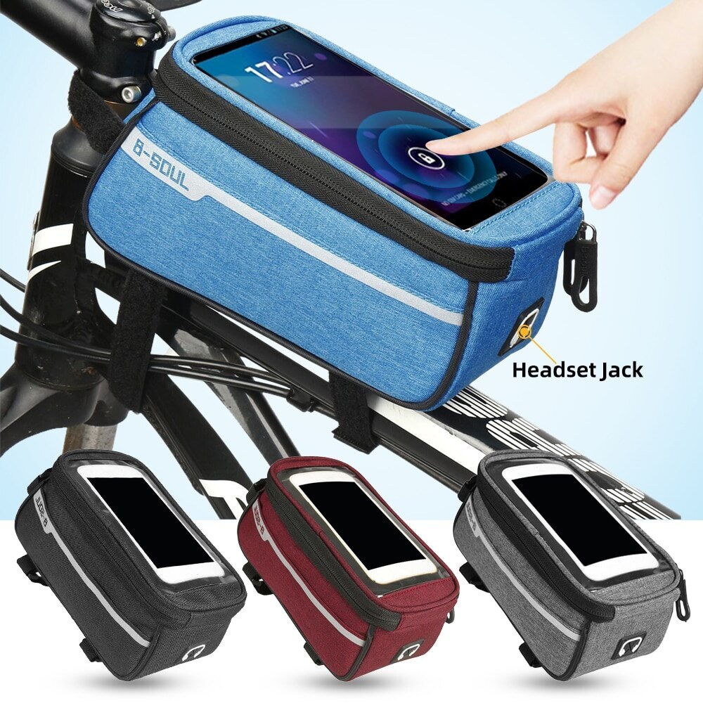 Waterdichte Fietstas Nylon Bike Cyling Mobiele Mobiele Telefoon Bag Case 5.5 ''6'' Fietstassen Frame Voor Tube tassen Accessorie