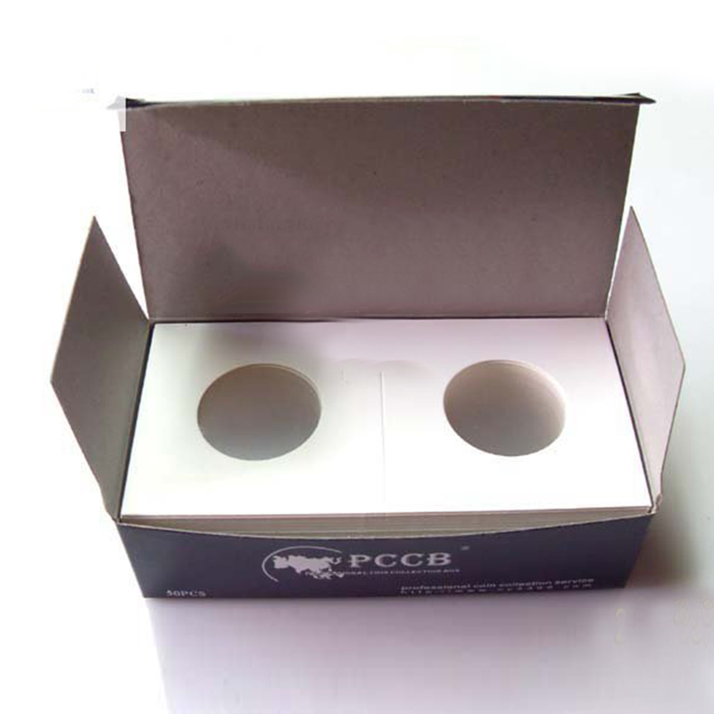 50Pcs Square Cardboard Case Coin Holders Coin Album Collection Stamp Coin Holder Cover 12 Specifications Coin Supplies